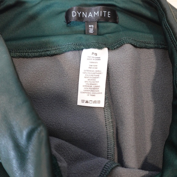 Dynamite Faux Leather Leggings Women’s P/S Petite Small Green High Waist - Picture 3 of 3